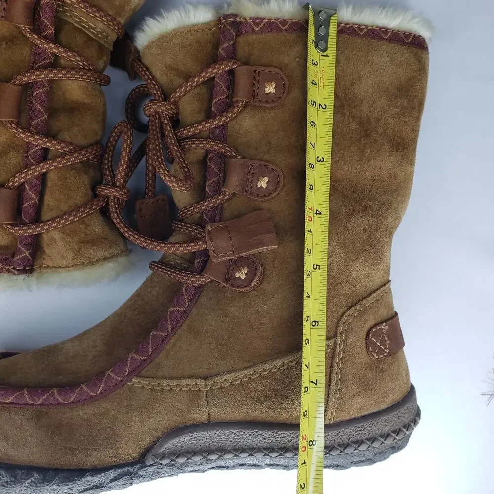 Cushe Clare Womens Size 7 Waterproof Technology Boots Lace Up Fur Lined